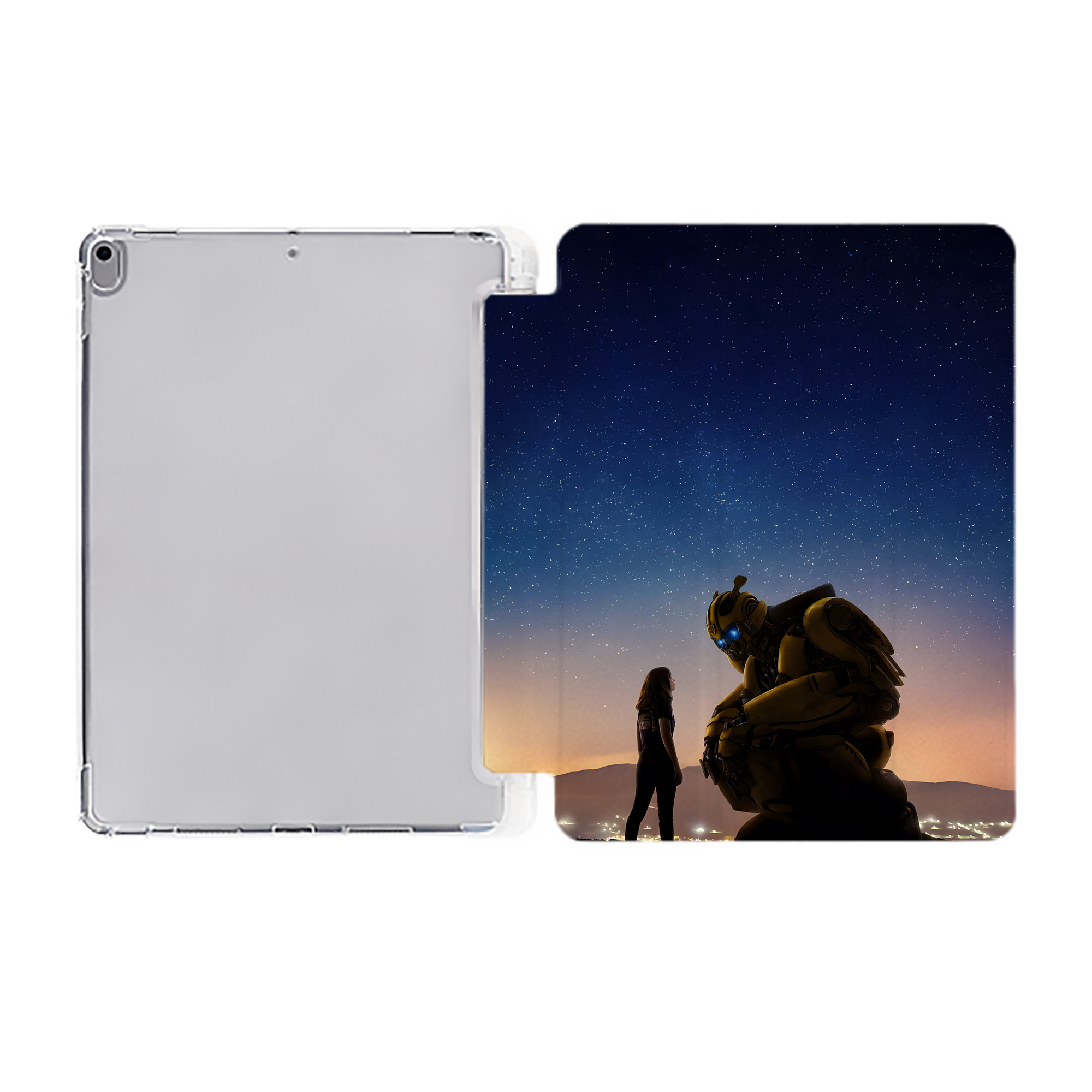 （画像用） Transformers トランスフォーマー IPad ケース ペン収納付き 三つ折りスタンド PUレザー×シリコン 対応機種9.5/10.5/10.9インチ